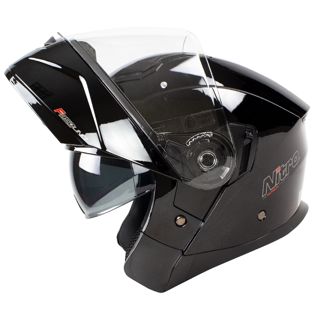 NITRO Vyklápacia moto prilba F350 UNO S čierna lesklá