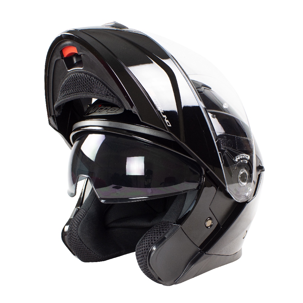 NITRO Vyklápacia moto prilba F350 UNO S čierna lesklá