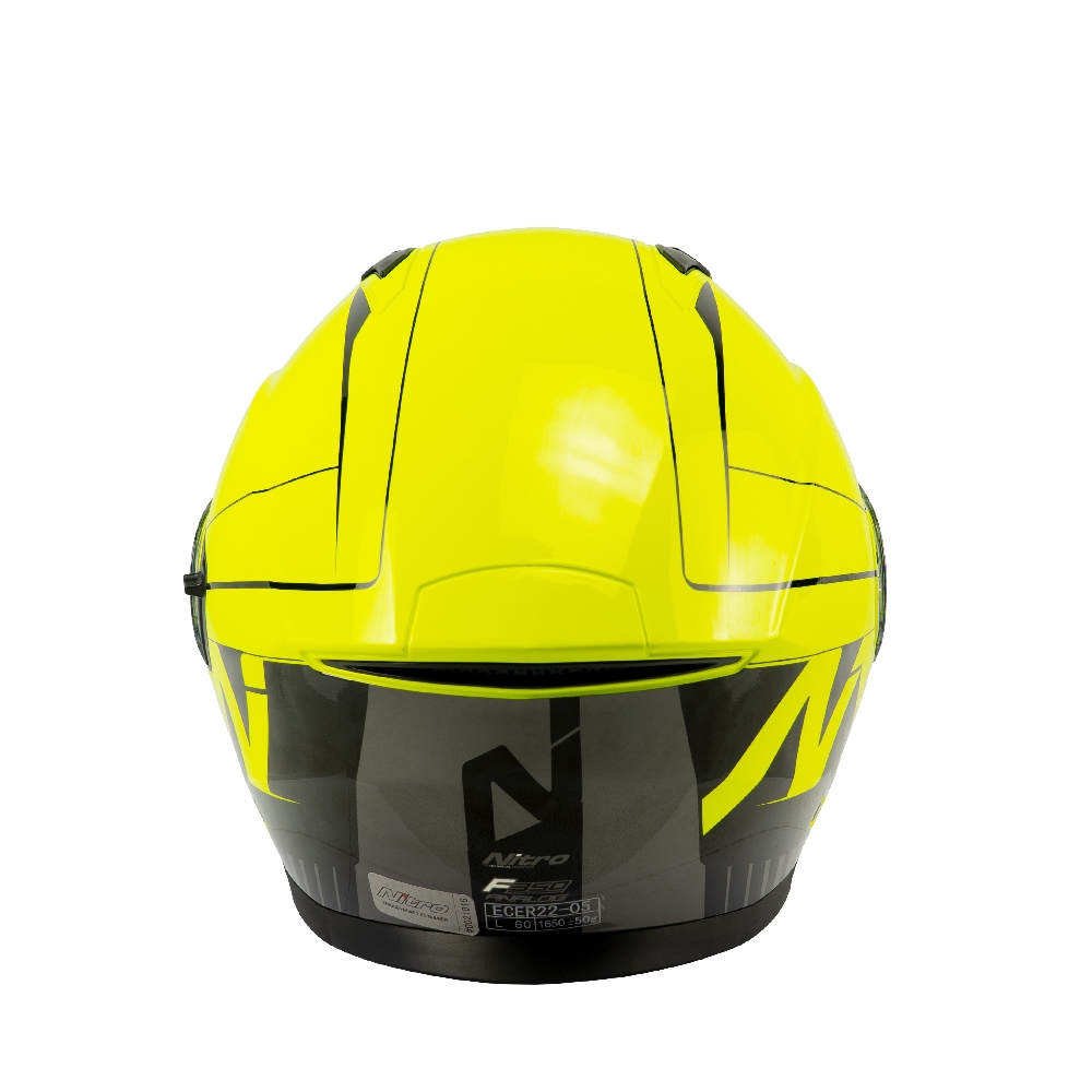 NITRO Vyklápacia moto prilba F350 ANALOG S žltá neón lesklá