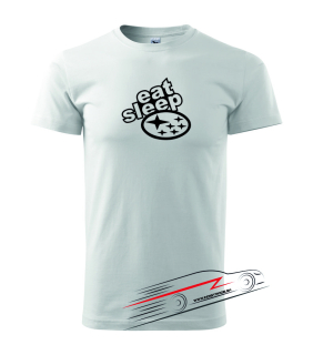 Pánske tričko auto motív 001 Subaru Eat sleep
